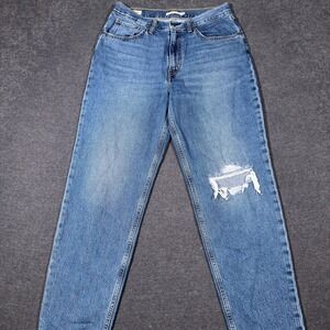 Levi's 80s Mom Jean Women 30 Blue High Rise Distressed Tapered Leg Denim